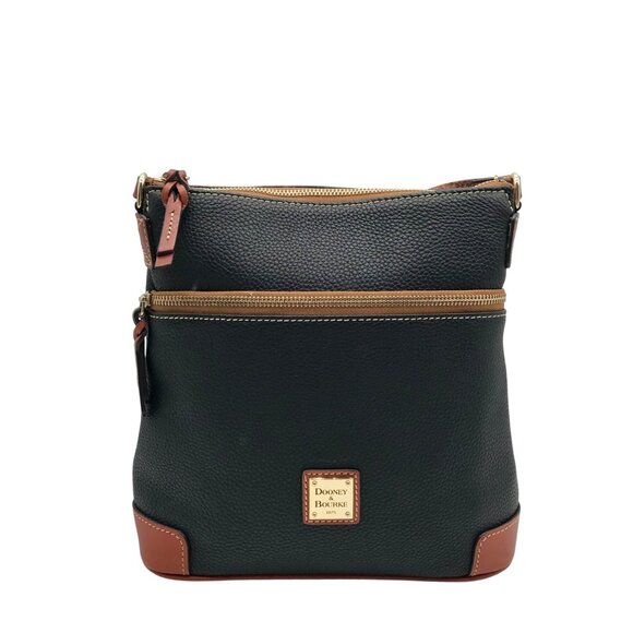 Dooney & Bourke Black Pebbled Grain Leather Crossbody Bag - Picture 1 of 11